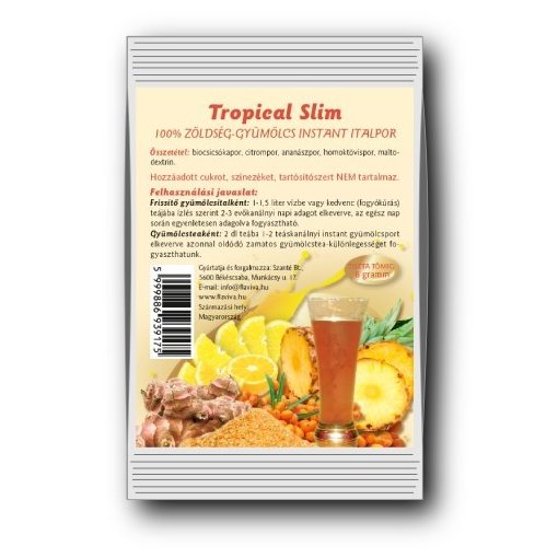 FlaViva Tropical Slim - 100% zöldség-gyümölcs instant italpor (12g)